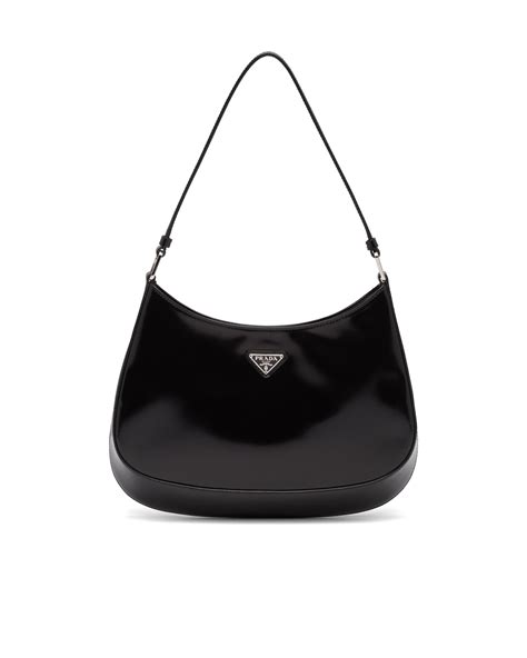 Cleo leather shoulder bag in black 